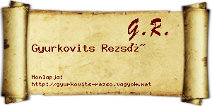 Gyurkovits Rezső névjegykártya